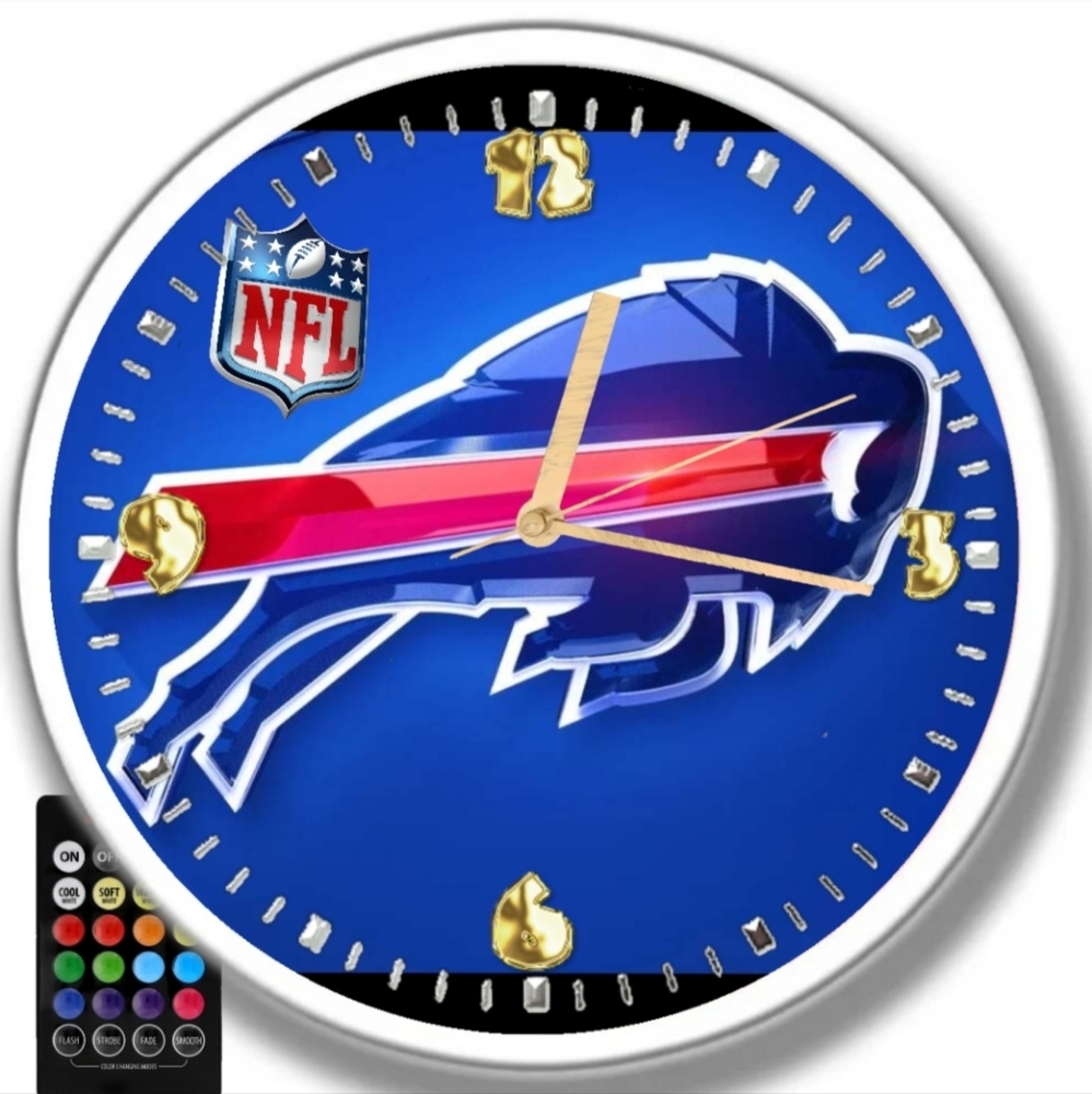 Buffalo Bills led lights clock